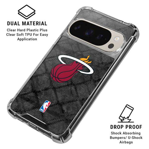 NBA Miami Heat Dark Rust Pixel 9/9 Pro Clear Case